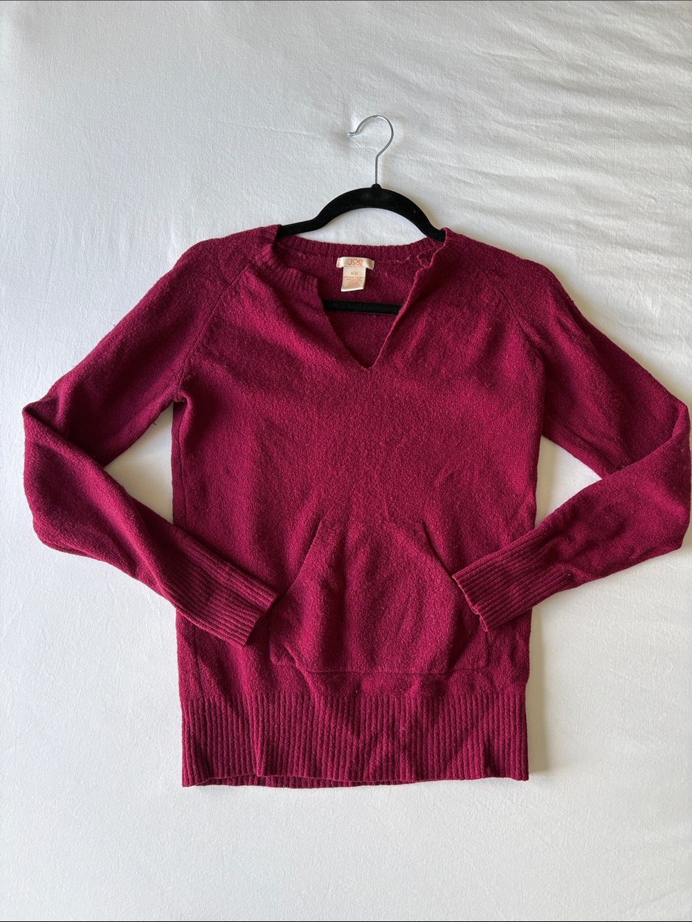 Joe Fresh Wine V-Neck Pullover Sweater